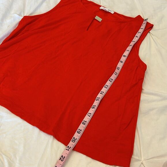 Calvin Klein Women's Orange Round Neck Sleeveless Blouse Top Size Large - Picture 6 of 8